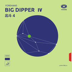 Yinhe Big Dipper IV table tennis rubber packaging on a green background