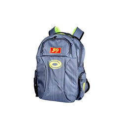 Gray backpack with colorful accents and Yinhe logo on a light gray background